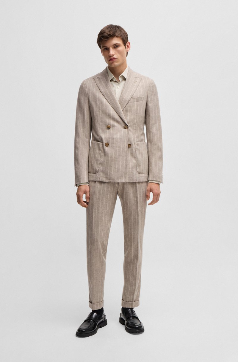 Hugo Boss Camisa Casual Fit En Sarga De Algodón Con Cuello Kent
