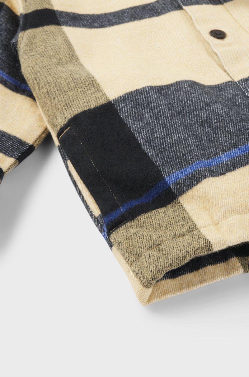 Hugo Boss Camisa De Algodón A Cuadros Para Niños Con Bolsillo De La Marca