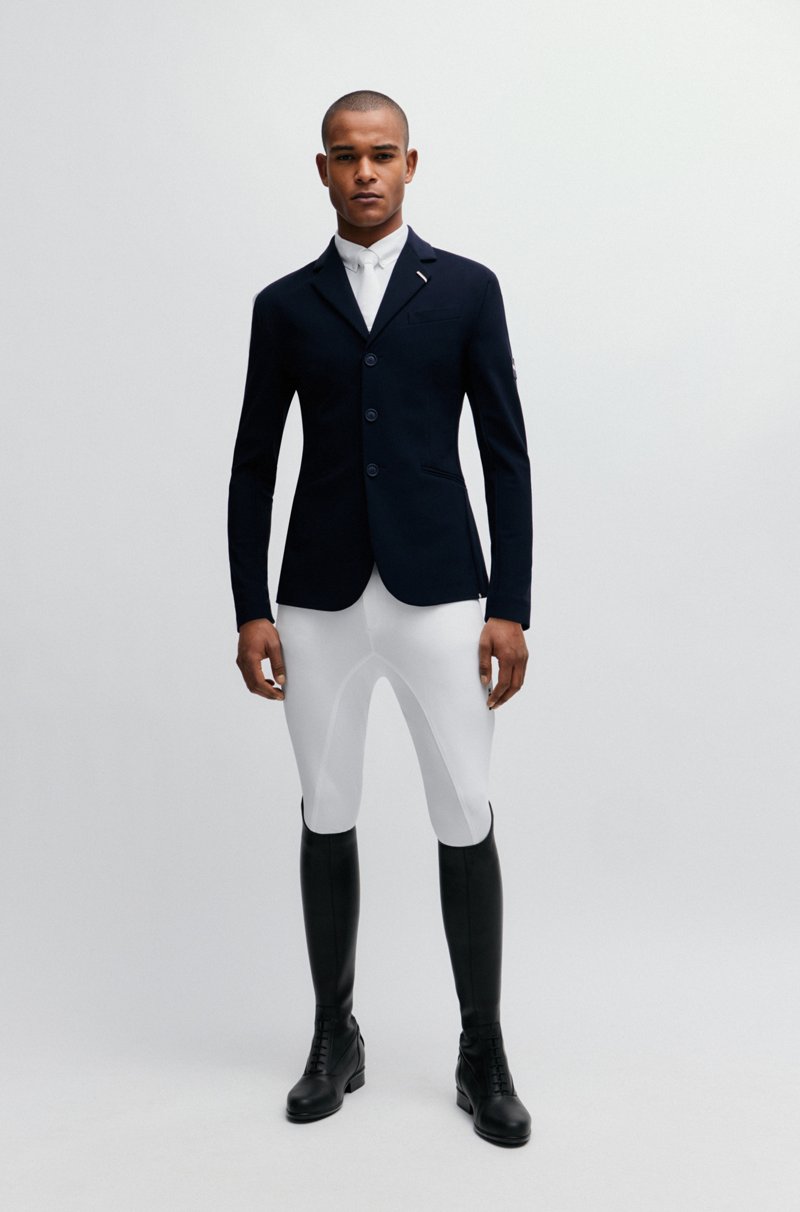 Hugo Boss Camisa De Exhibición Para Equitación Con Apliques En Los Hombros Y Logo