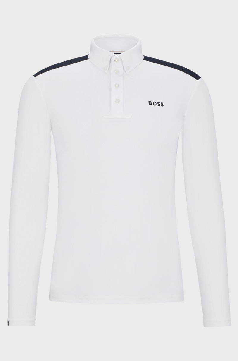 Hugo Boss Camisa De Exhibición Para Equitación Con Apliques En Los Hombros Y Logo