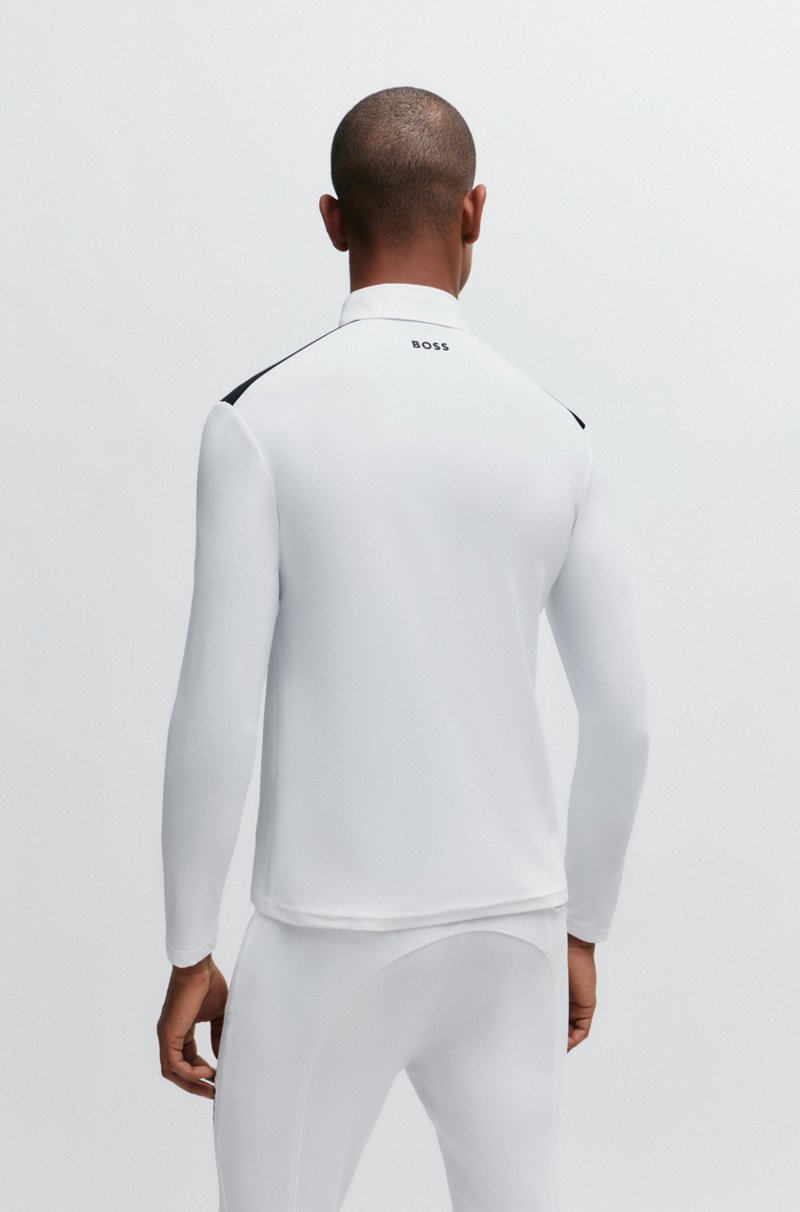 Hugo Boss Camisa De Exhibición Para Equitación Con Apliques En Los Hombros Y Logo