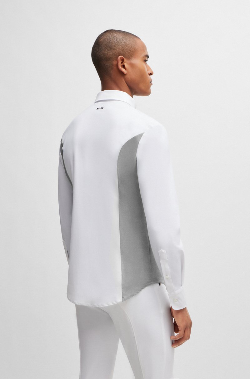 Hugo Boss Camisa De Torneo De Equitación Con Apliques Jaspeados