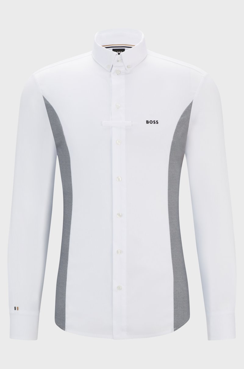 Hugo Boss Camisa de torneo de equitación con apliques jaspeados
