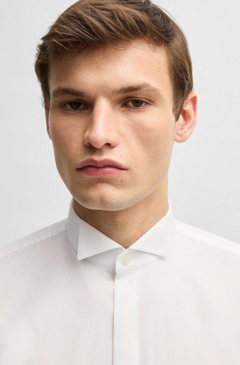 Hugo Boss Camisa De Vestir Slim Fit En Popelín De Algodón De Planchado Fácil