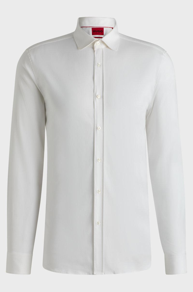 Hugo Boss Camisa extra slim fit de raso de algodón elástico
