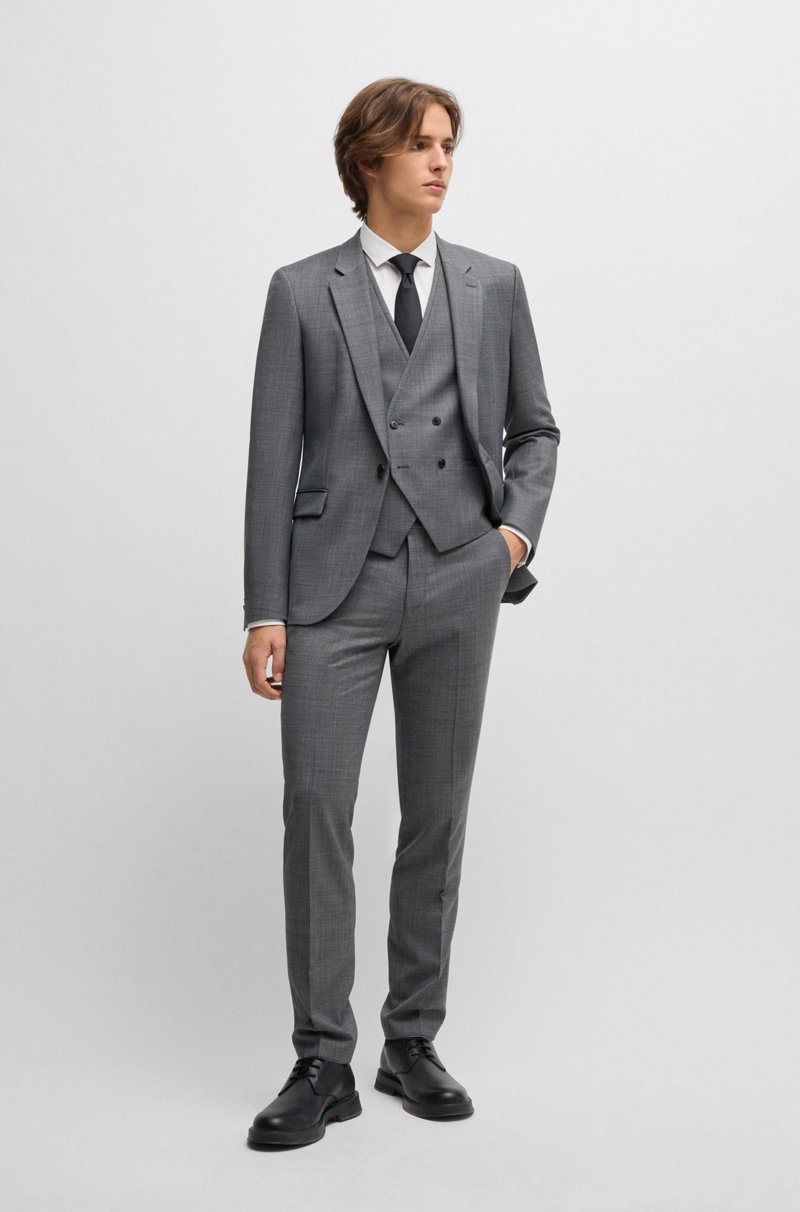 Hugo Boss Camisa Extra Slim Fit En Popelín De Algodón Con Cuello Italiano