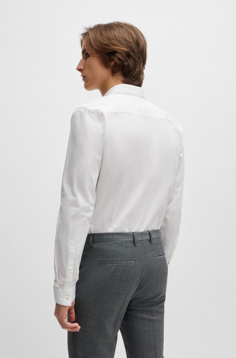 Hugo Boss Camisa Extra Slim Fit En Popelín De Algodón Con Cuello Italiano