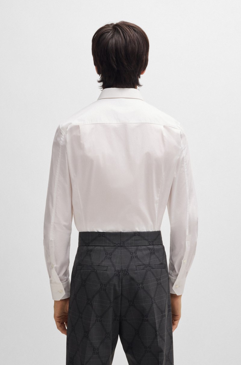 Hugo Boss Camisa Extra Slim Fit En Popelín De Algodón Elástico