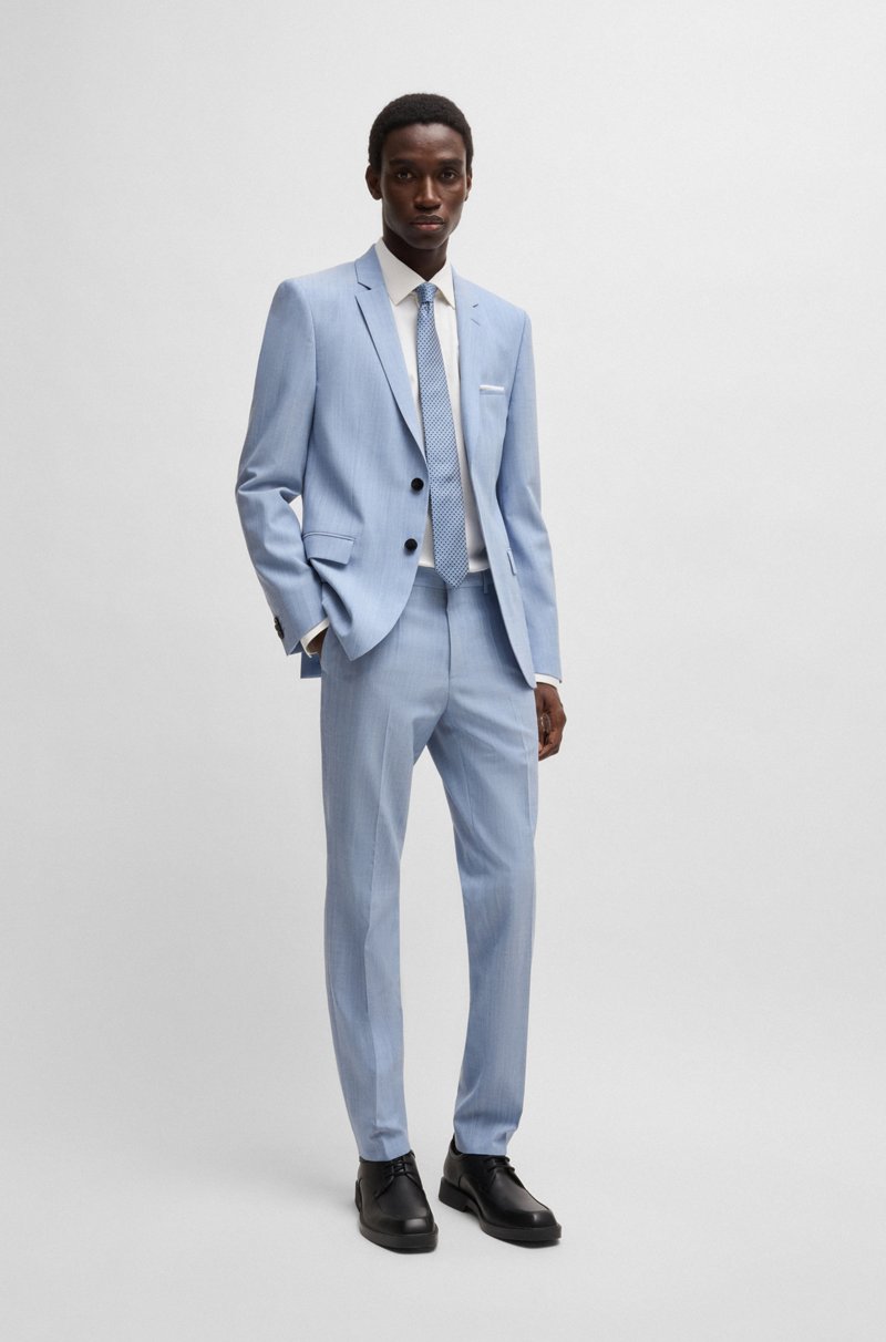 Hugo Boss Camisa Modern Fit De Raso De Algodón Elástico