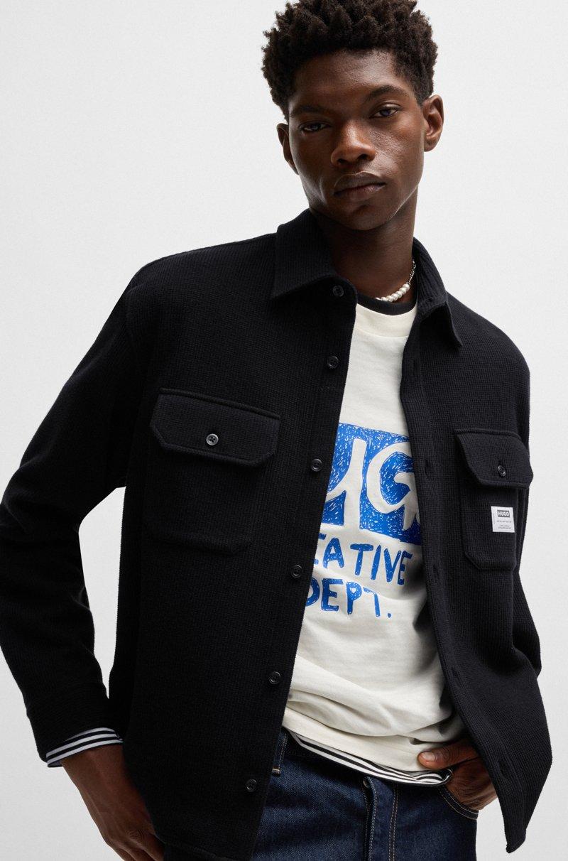 Hugo Boss Camisa Oversize Fit De Algodón Con Estructura