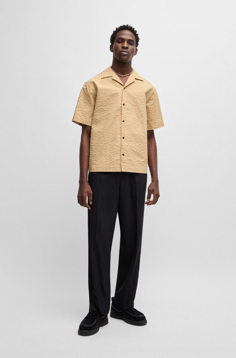 Hugo Boss Camisa Oversize Fit En Sirsaca De Algodón
