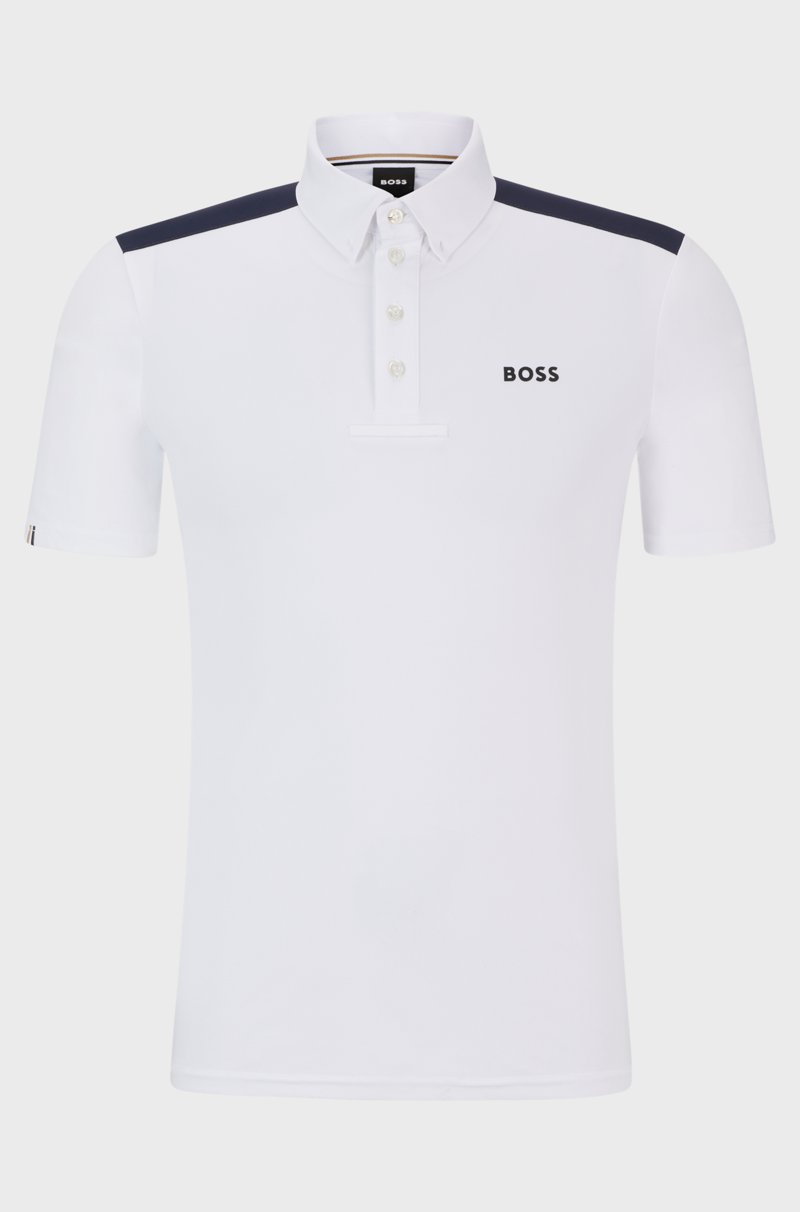 Hugo Boss Camisa para equitación de media manga con apliques en los hombros