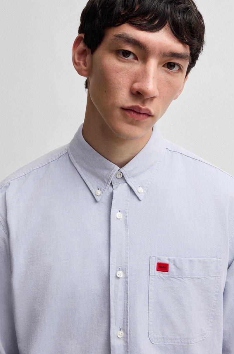 Hugo Boss Camisa Regular Fit Abotonada En Algodón Oxford Lavado