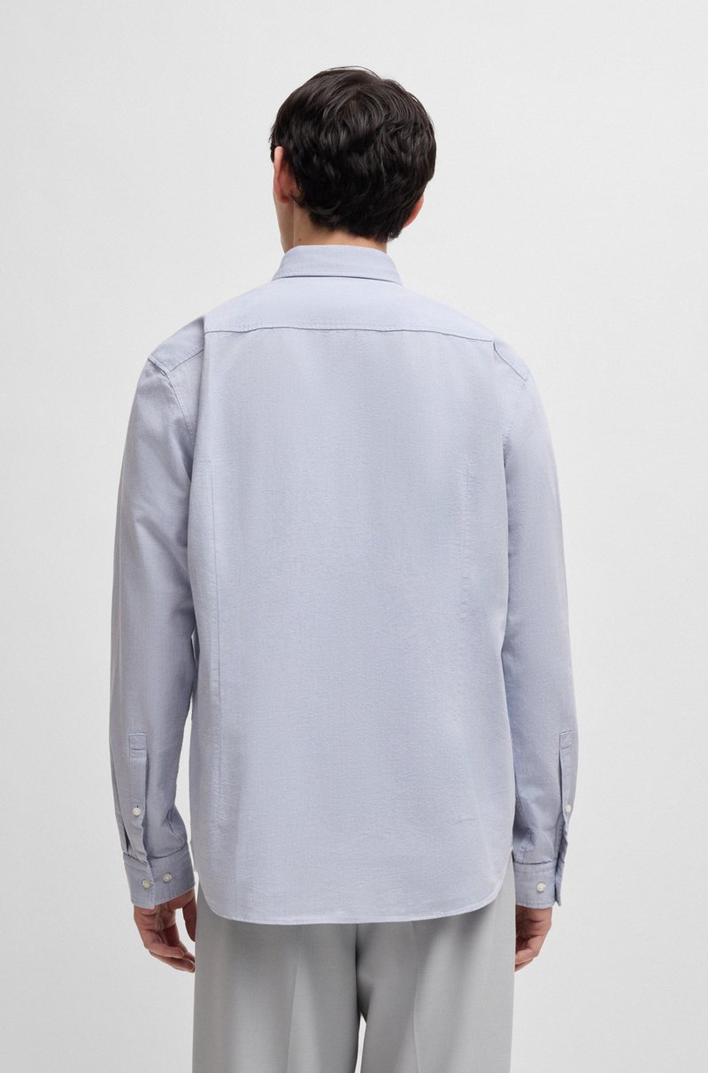 Hugo Boss Camisa Regular Fit Abotonada En Algodón Oxford Lavado