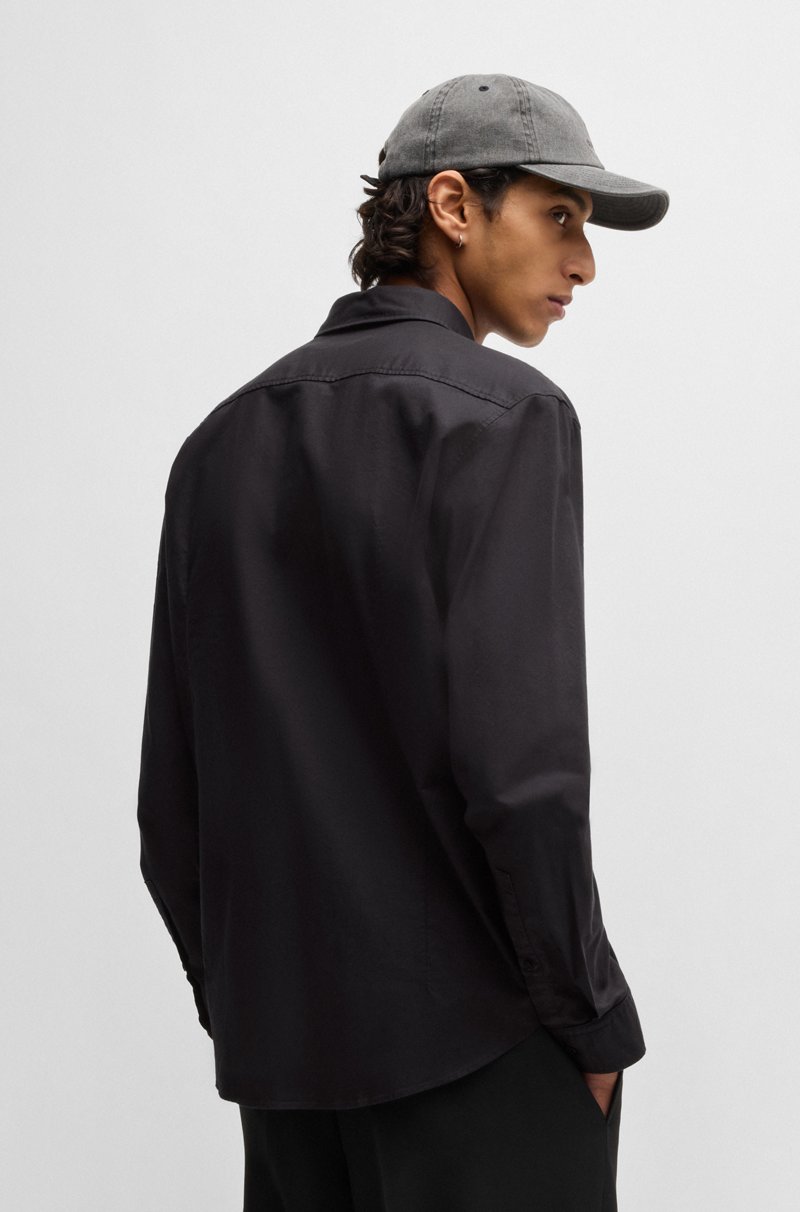 Hugo Boss Camisa Regular Fit Abotonada En Algodón Oxford Lavado