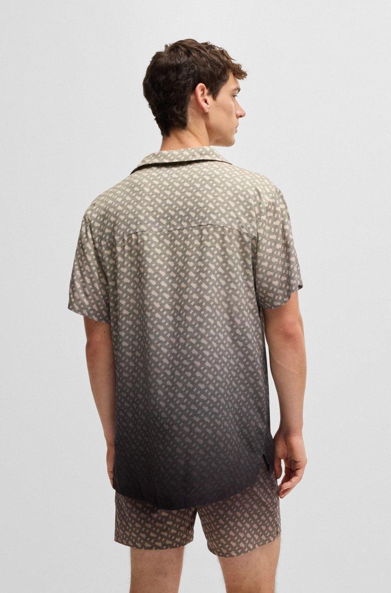 Hugo Boss Camisa Regular Fit Con Estampado De Monograma Degradado