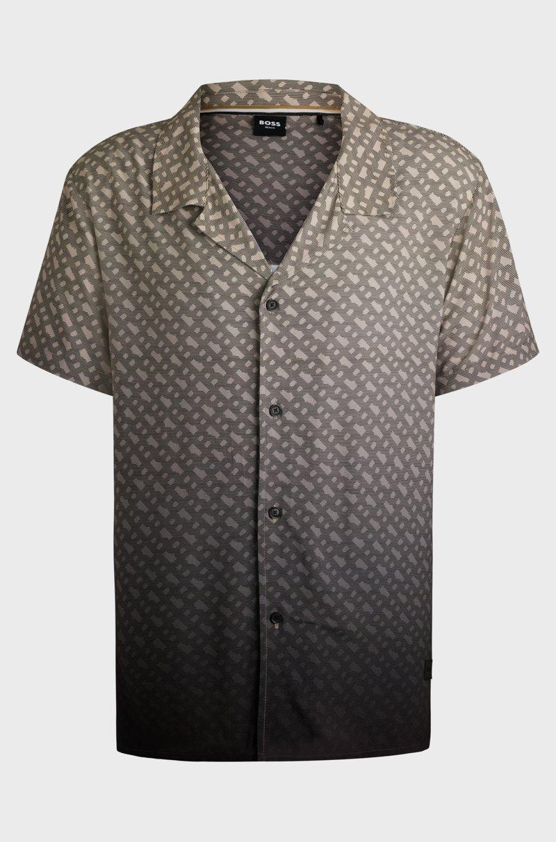 Hugo Boss Camisa Regular Fit Con Estampado De Monograma Degradado