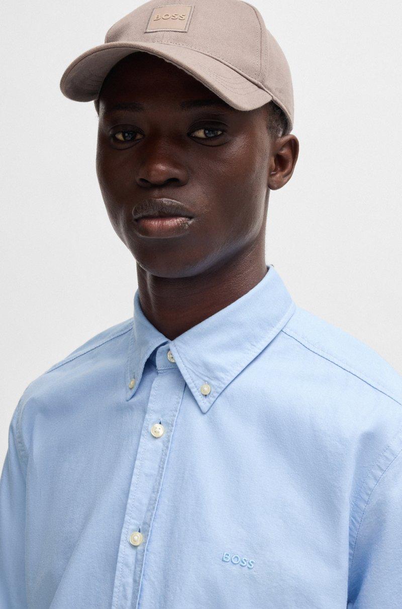Hugo Boss Camisa Regular Fit De Algodón Con Botones En El Cuello