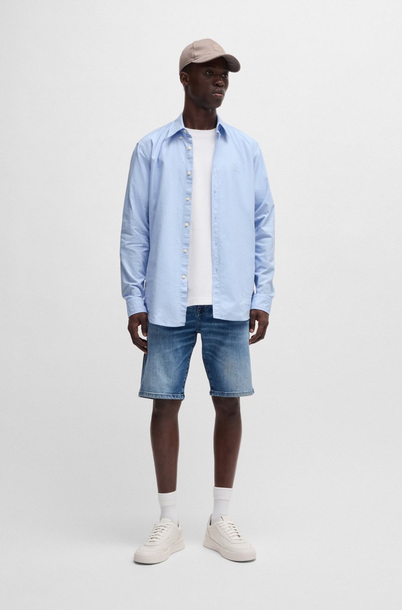 Hugo Boss Camisa Regular Fit De Algodón Con Botones En El Cuello