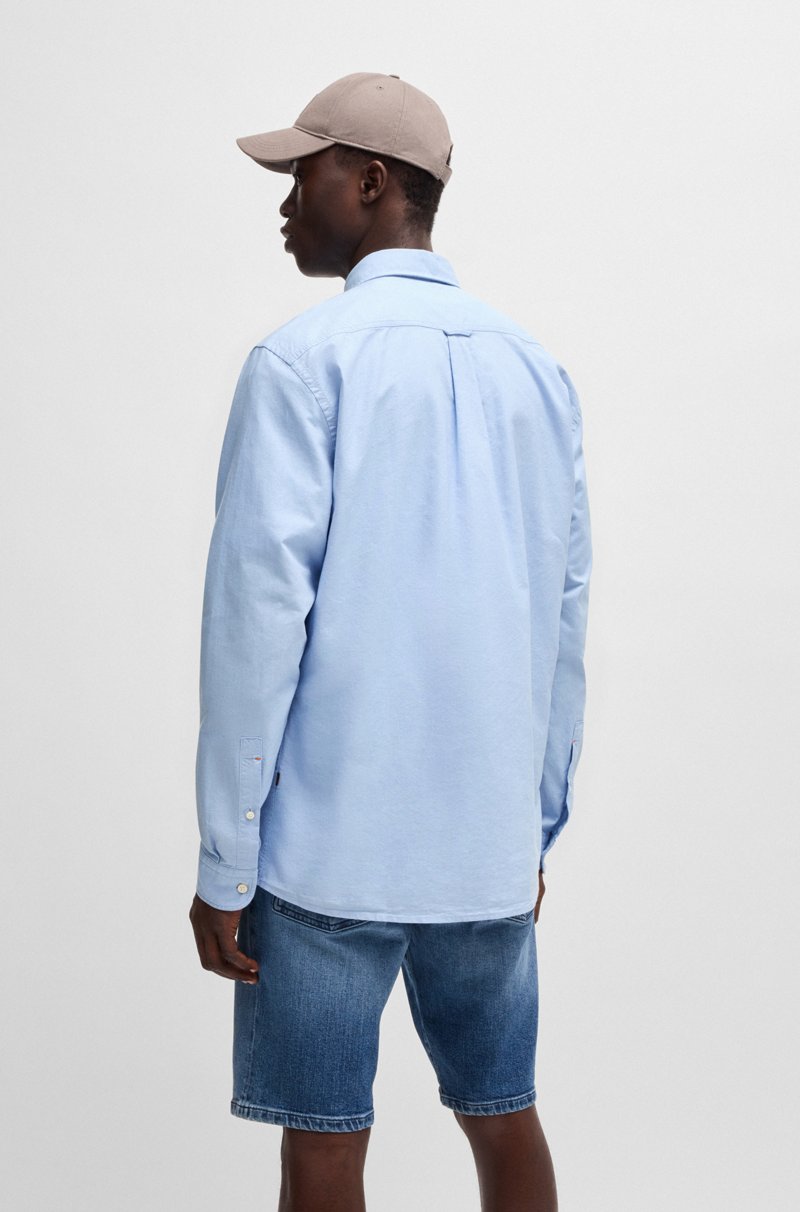 Hugo Boss Camisa Regular Fit De Algodón Con Botones En El Cuello