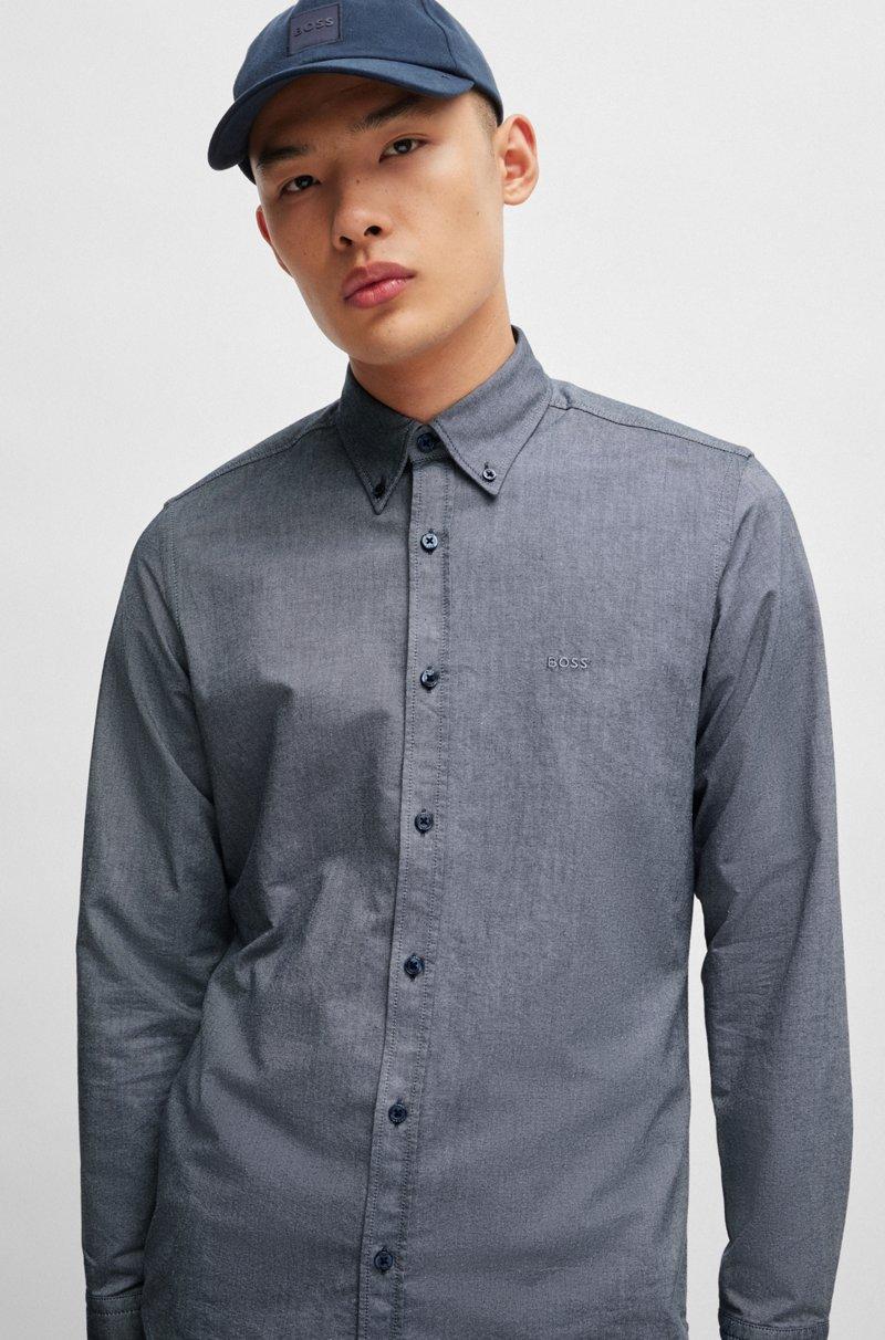 Hugo Boss Camisa Regular Fit De Algodón Con Botones En El Cuello