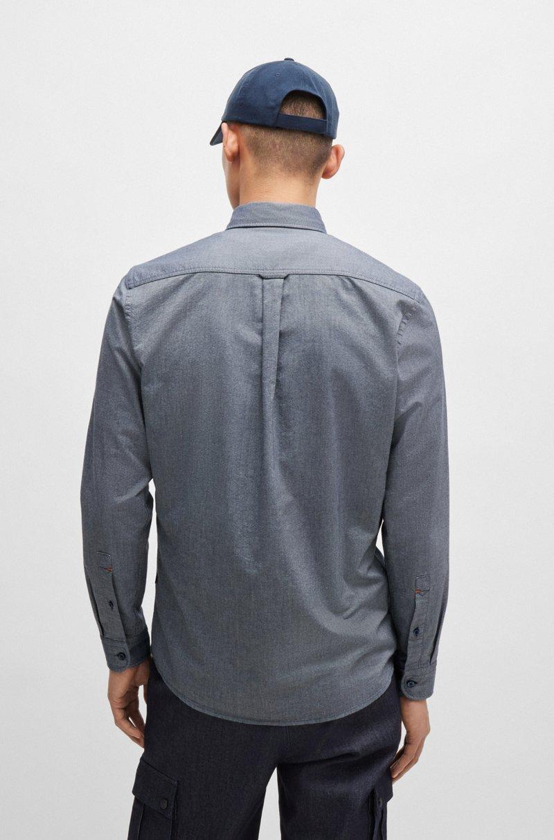 Hugo Boss Camisa Regular Fit De Algodón Con Botones En El Cuello