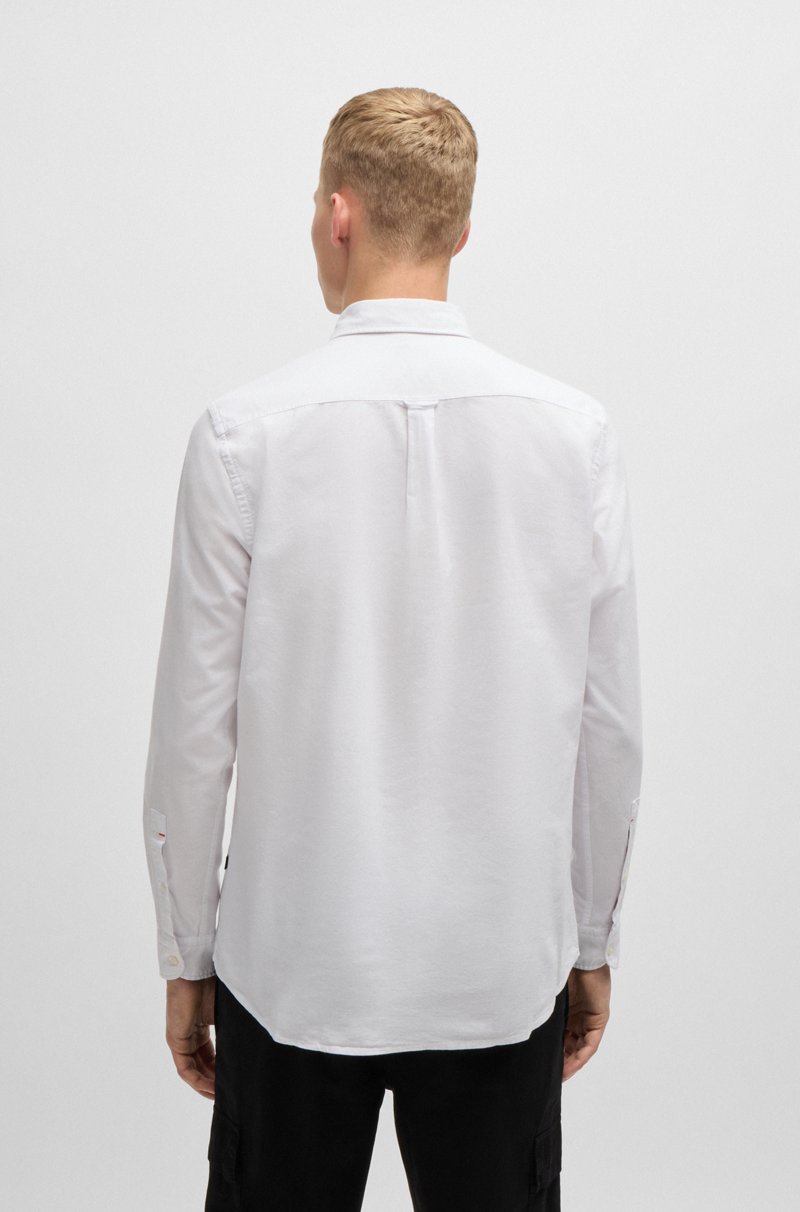 Hugo Boss Camisa Regular Fit De Algodón Con Botones En El Cuello