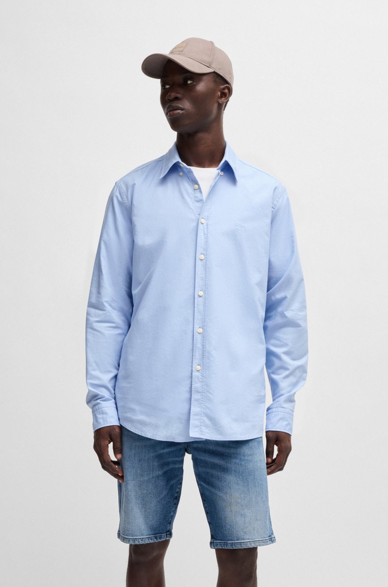Hugo Boss Camisa regular fit de algodón con botones en el cuello