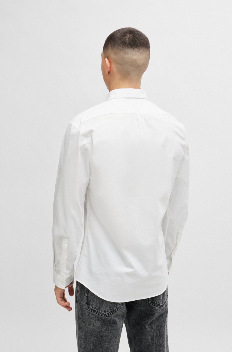 Hugo Boss Camisa Regular Fit De Algodón Elástico Con Cepillado Suavísimo