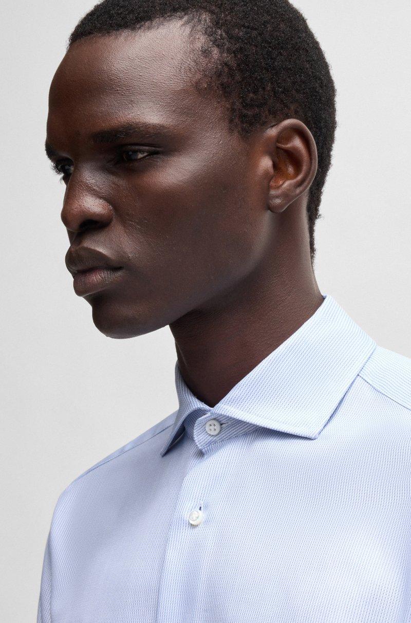 Hugo Boss Camisa Regular Fit De Algodón Estructurado Resistente A Las Arrugas