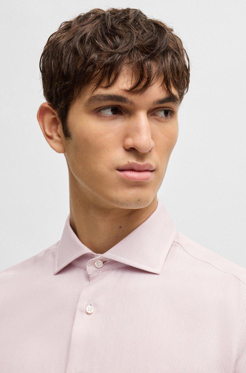 Hugo Boss Camisa Regular Fit De Algodón Estructurado Resistente A Las Arrugas