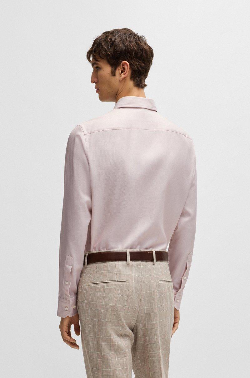 Hugo Boss Camisa Regular Fit De Algodón Estructurado Resistente A Las Arrugas