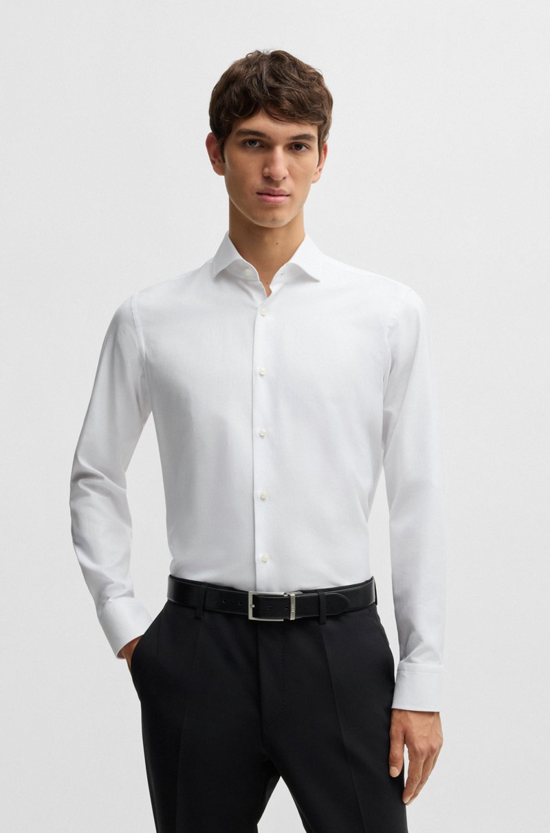 Hugo Boss Camisa regular fit de algodón estructurado