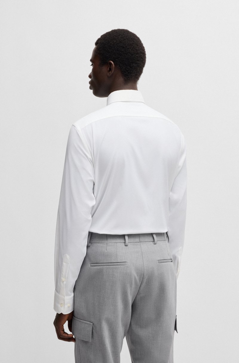 Hugo Boss Camisa Regular Fit De Sarga Elástica Técnica