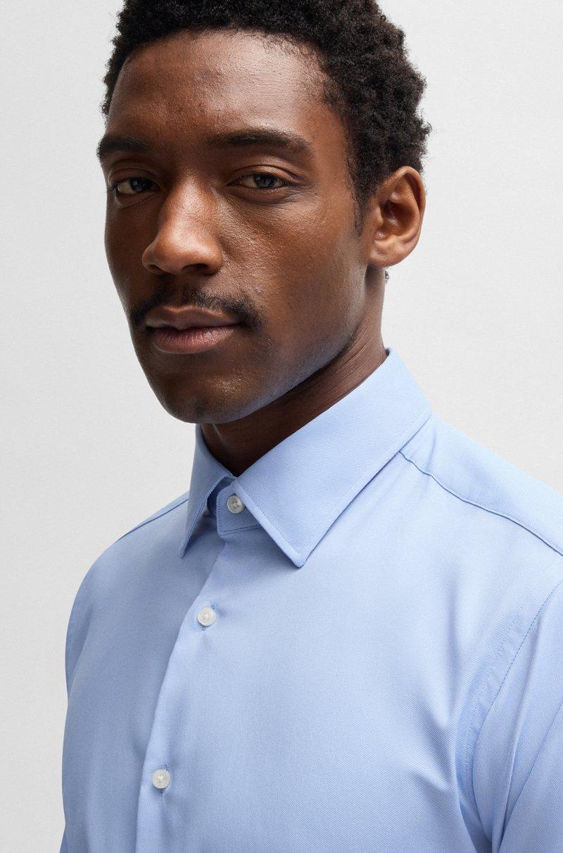 Hugo Boss Camisa Regular Fit De Sarga Elástica Técnica