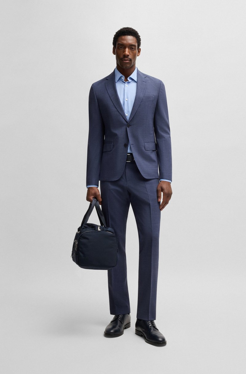 Hugo Boss Camisa Regular Fit De Sarga Elástica Técnica