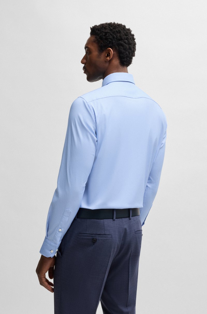 Hugo Boss Camisa Regular Fit De Sarga Elástica Técnica