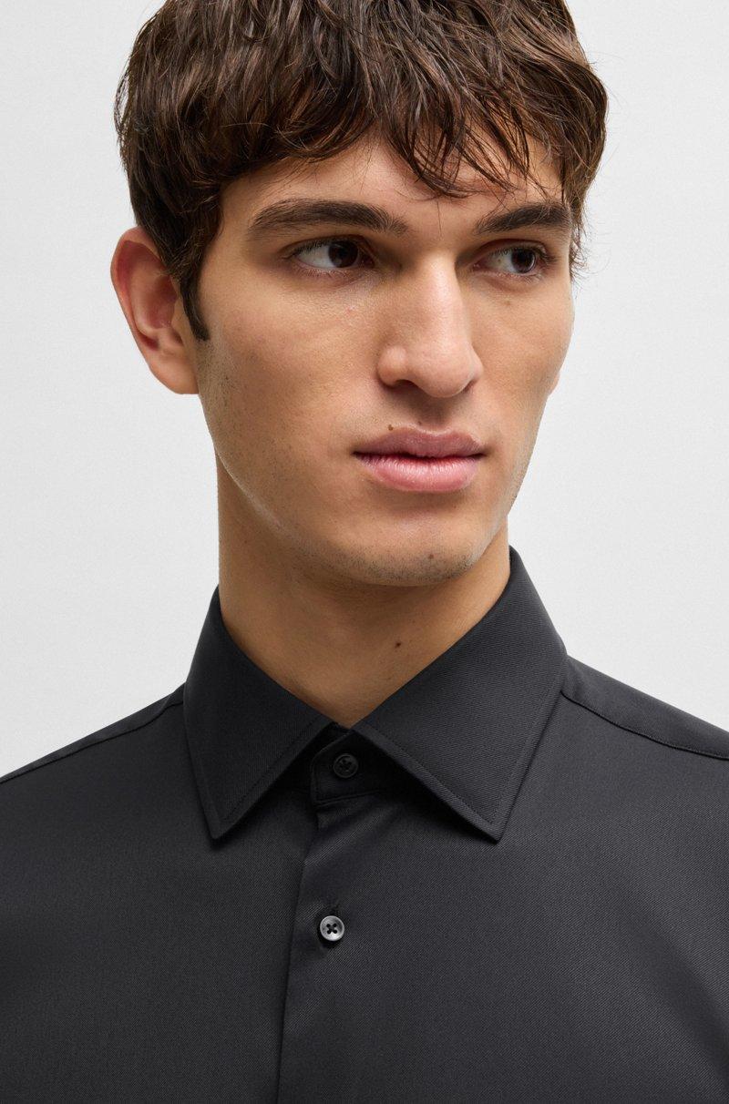 Hugo Boss Camisa Regular Fit De Sarga Elástica Técnica