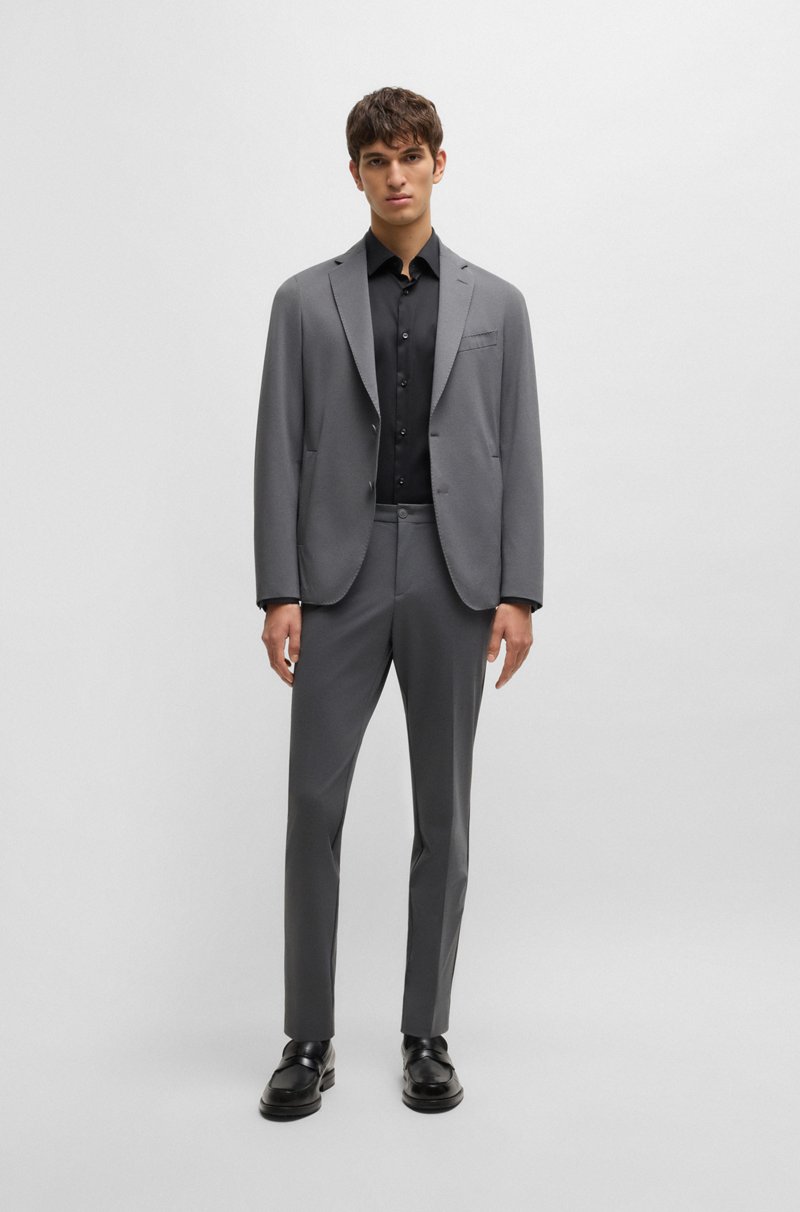 Hugo Boss Camisa Regular Fit De Sarga Elástica Técnica