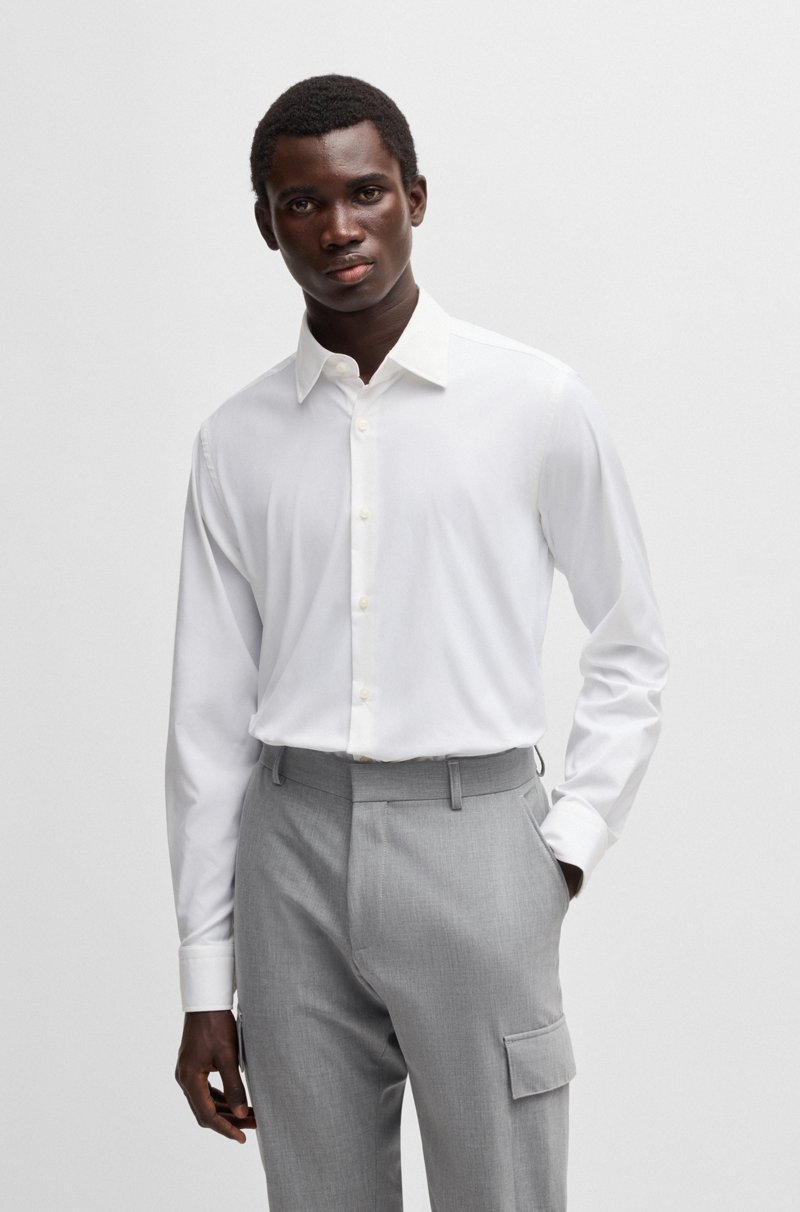 Hugo Boss Camisa regular fit de sarga elástica técnica