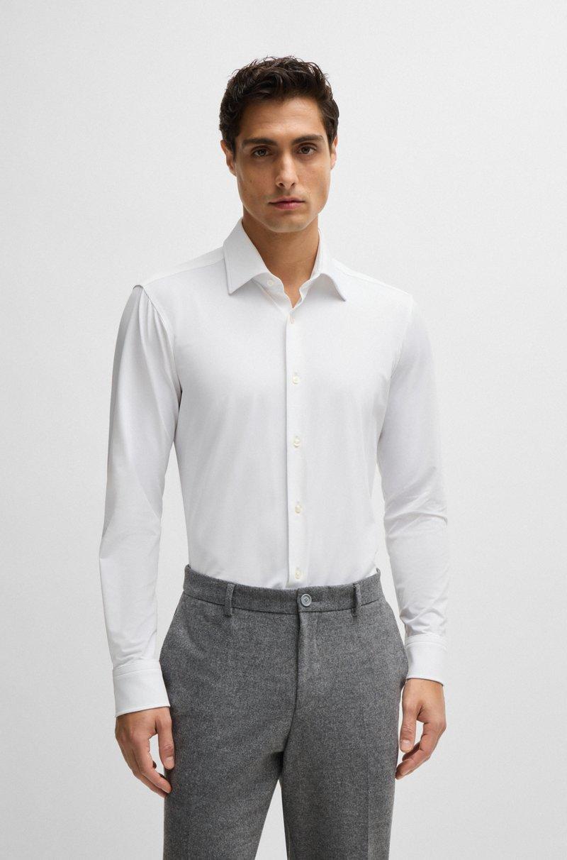 Hugo Boss Camisa regular fit de tejido elástico técnico con estructura