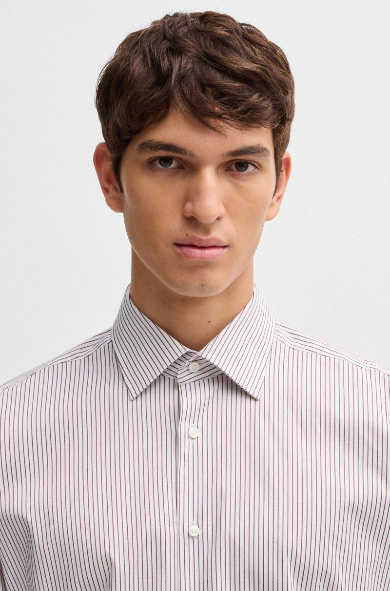 Hugo Boss Camisa Regular Fit En Algodón Elástico De Planchado Fácil