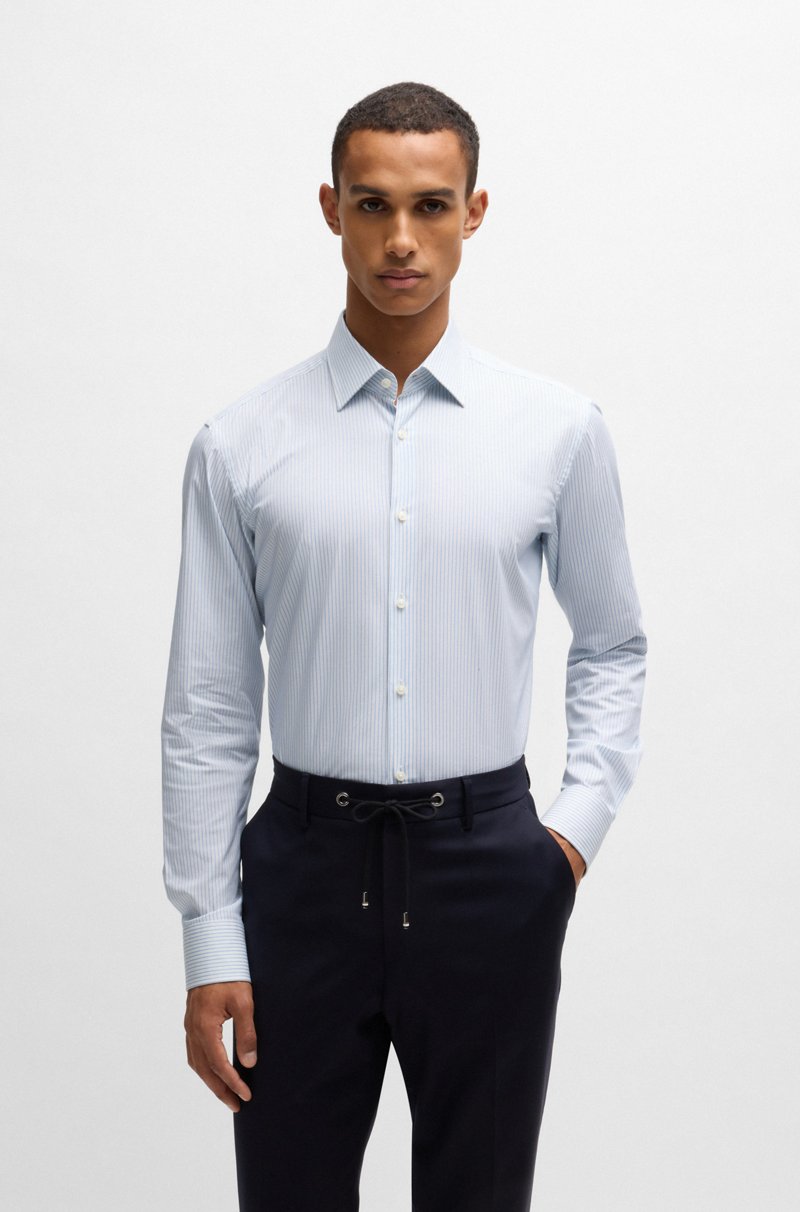 Hugo Boss Camisa regular fit en algodón elástico de planchado fácil