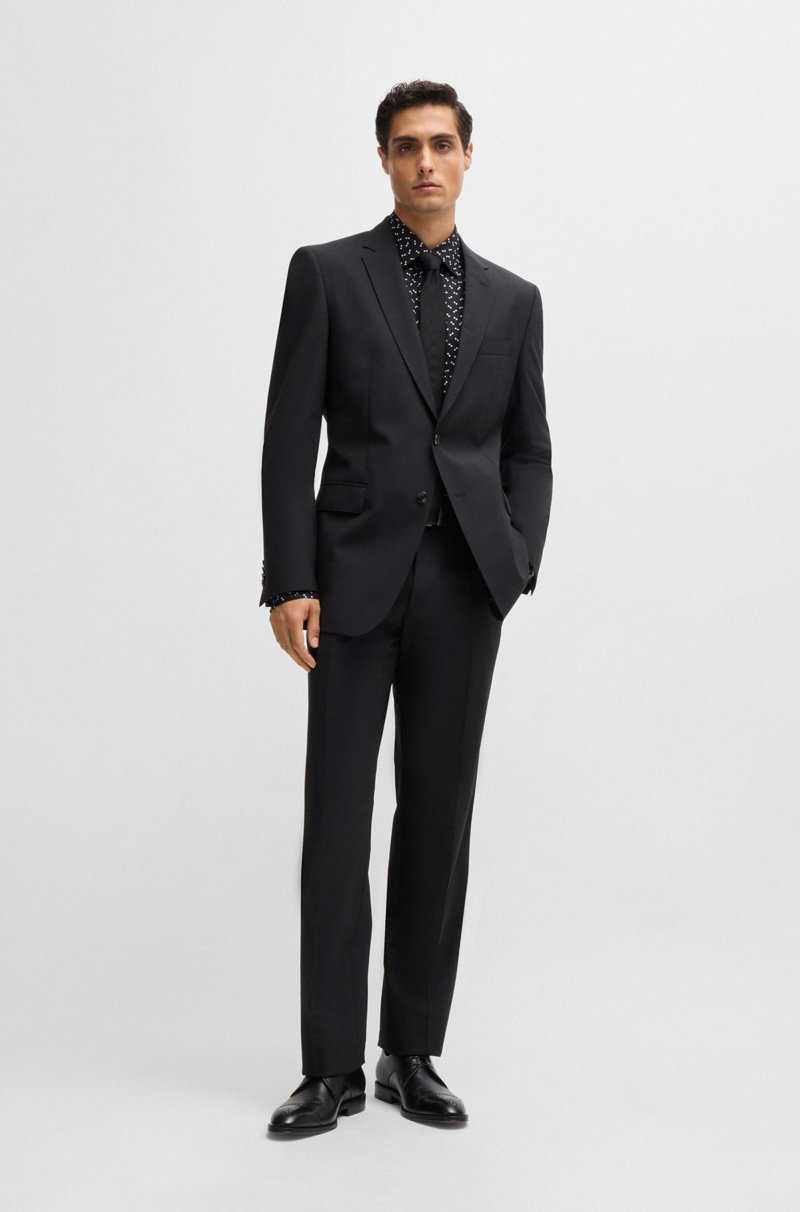 Hugo Boss Camisa Regular Fit En Algodón Elástico Estampado
