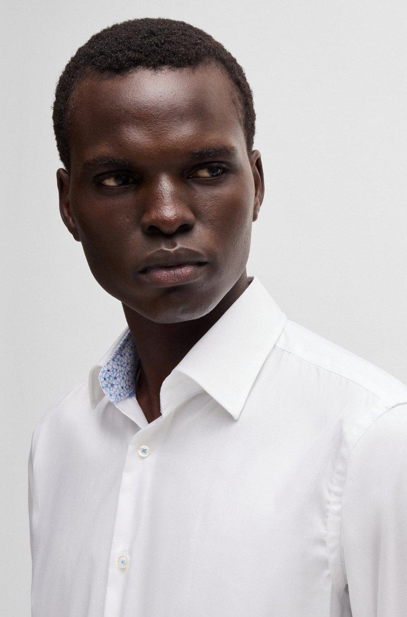 Hugo Boss Camisa Regular Fit En Popelín De Algodón De Planchado Fácil