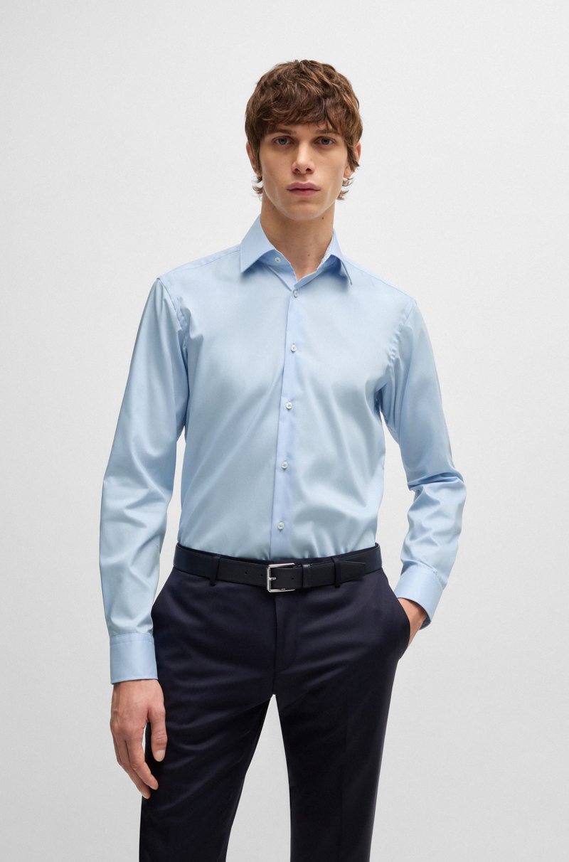 Hugo Boss Camisa regular fit en popelín de algodón de planchado fácil