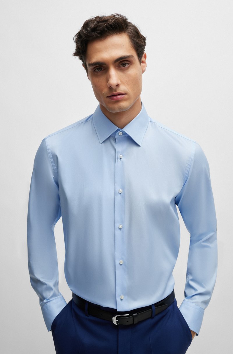 Hugo Boss Camisa Regular Fit En Popelín De Algodón De Planchado Fácil