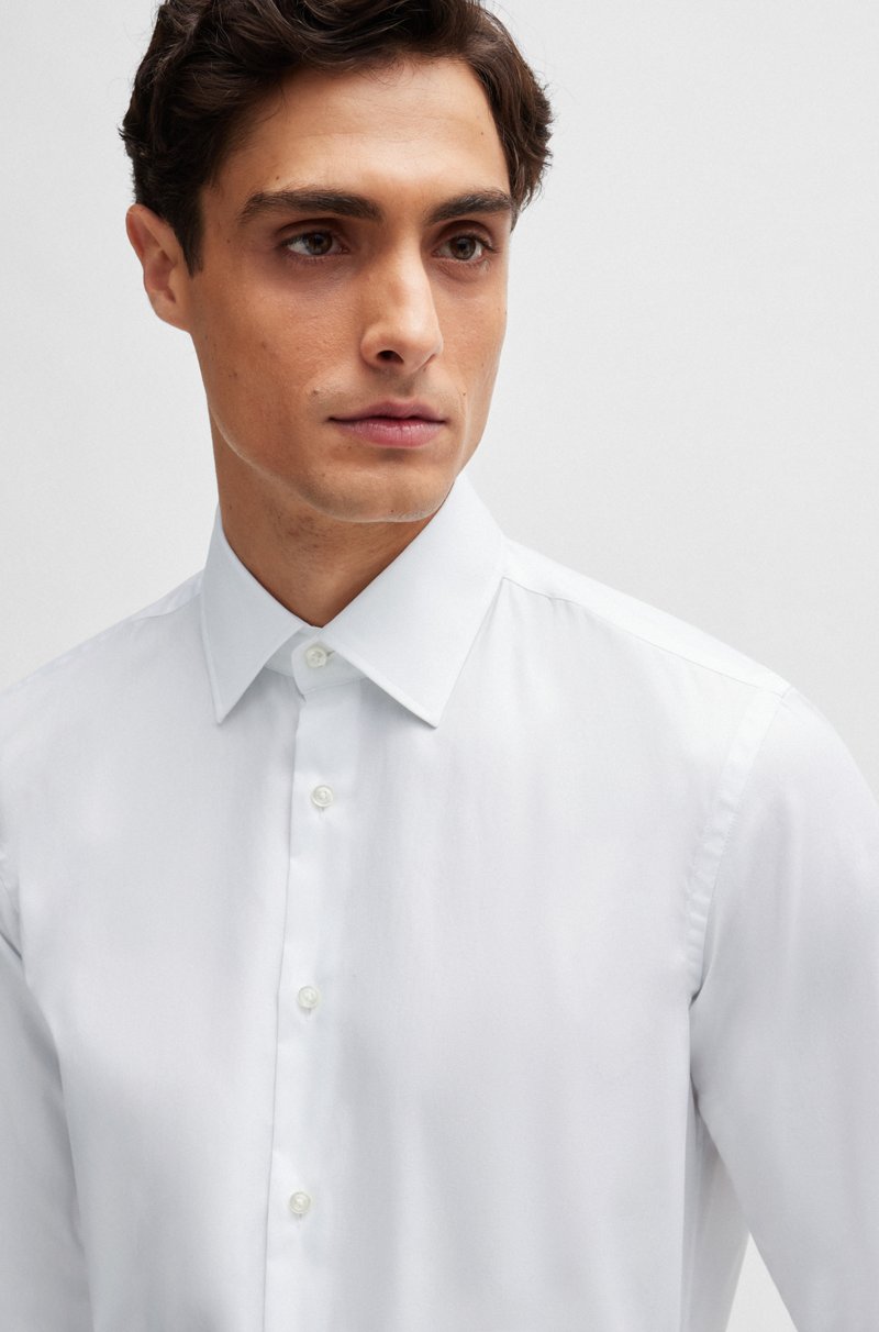 Hugo Boss Camisa Regular Fit En Popelín De Algodón De Planchado Fácil