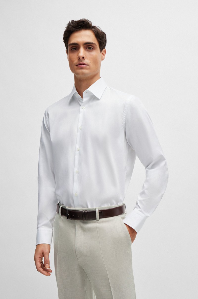 Hugo Boss Camisa regular fit en popelín de algodón de planchado fácil