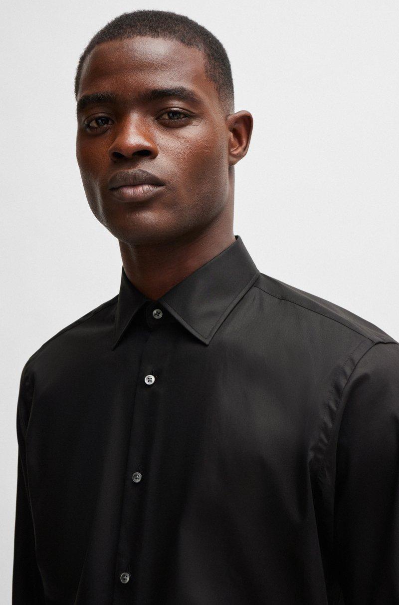 Hugo Boss Camisa Regular Fit En Popelín De Algodón De Planchado Fácil